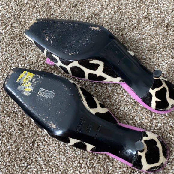 Prada cow print pony hair kitten heeled mules - Picture 2 of 4